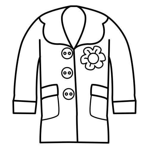 winter coat coloring page template
