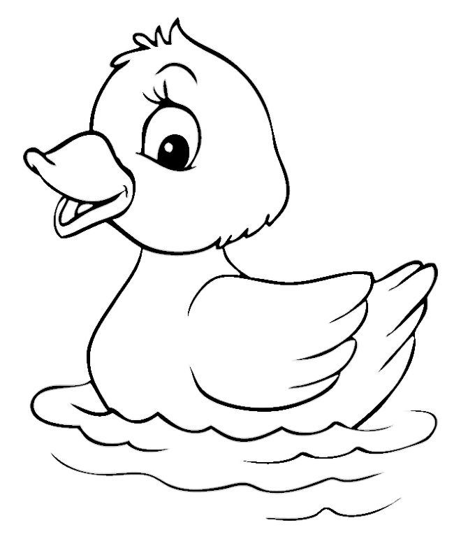 Duck coloring page for kids | Crafts and Worksheets for Preschool
