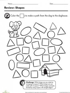Printable Shape maze worksheet for kids | Crafts and Worksheets for