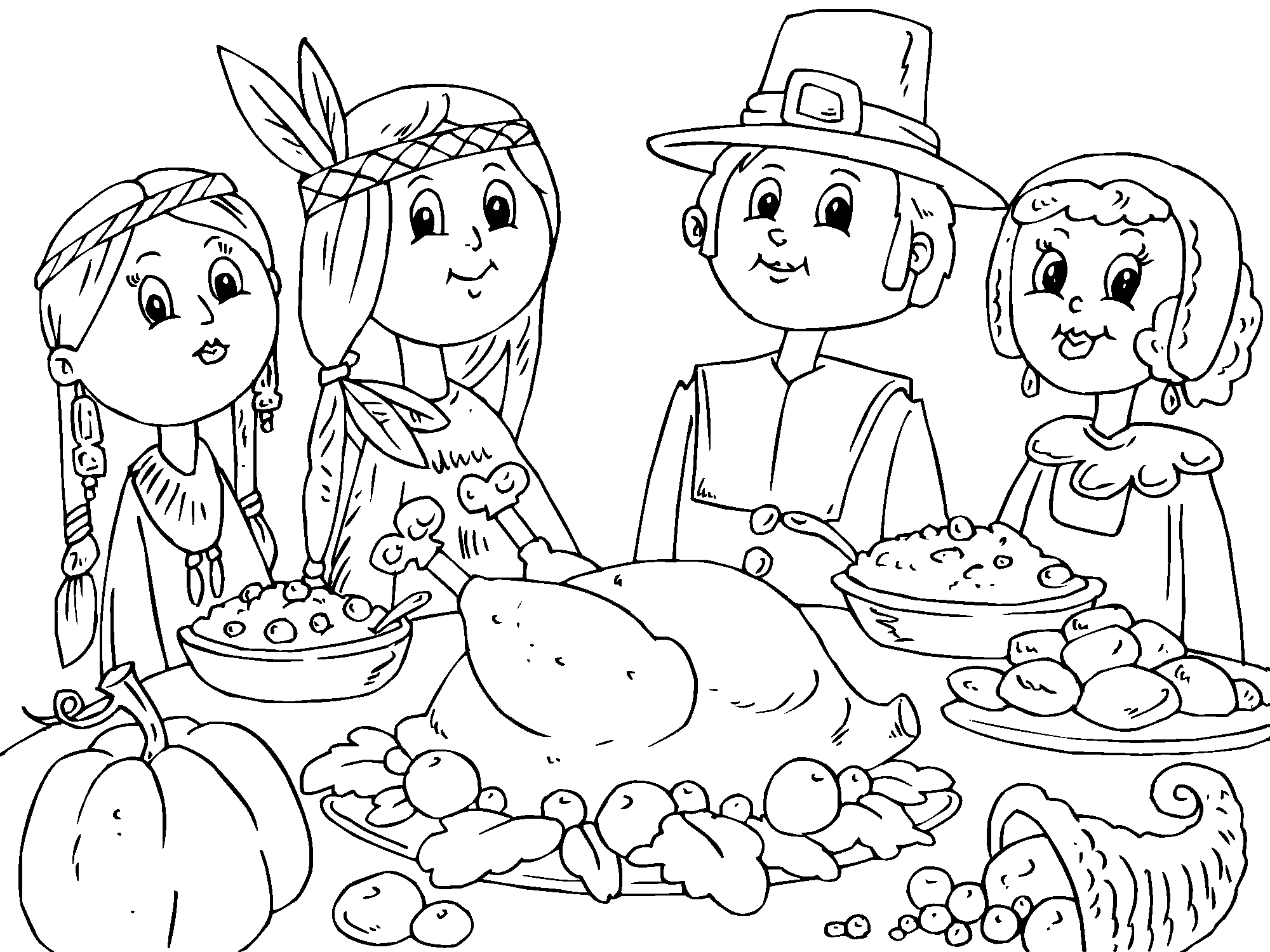 thanksgiving kindergarten coloring pages