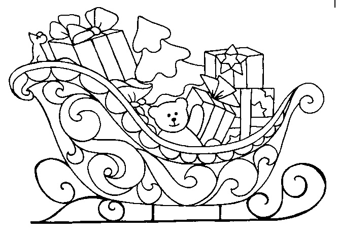 Christmas sled Coloring Pages | Crafts and Worksheets for Preschool ...