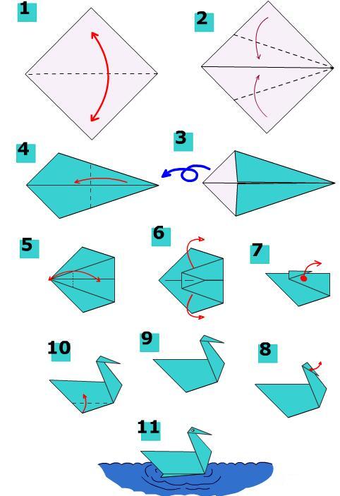 Cartoon Swan ~ Origami Swan Carft Yapımı Lale Kuğu Worksheets | Laberisbel