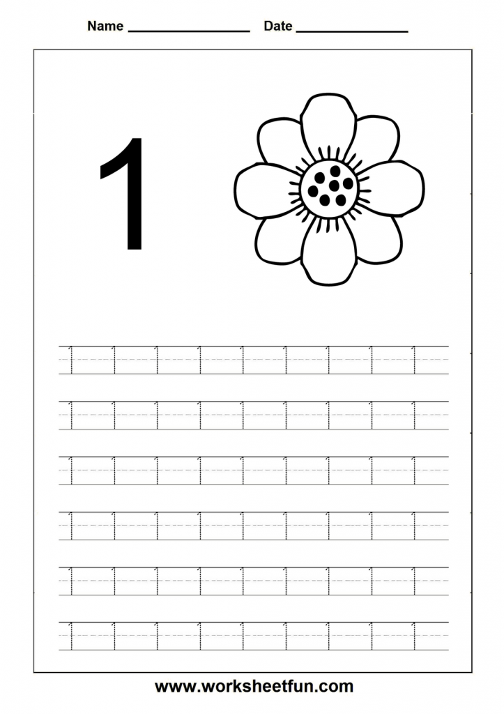 Number 1 ( one ) tracing and coloring worksheets | Crafts and